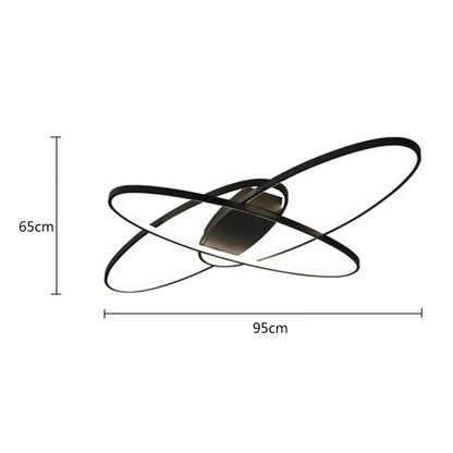 Plafonnier LED Design Anneaux Croisés