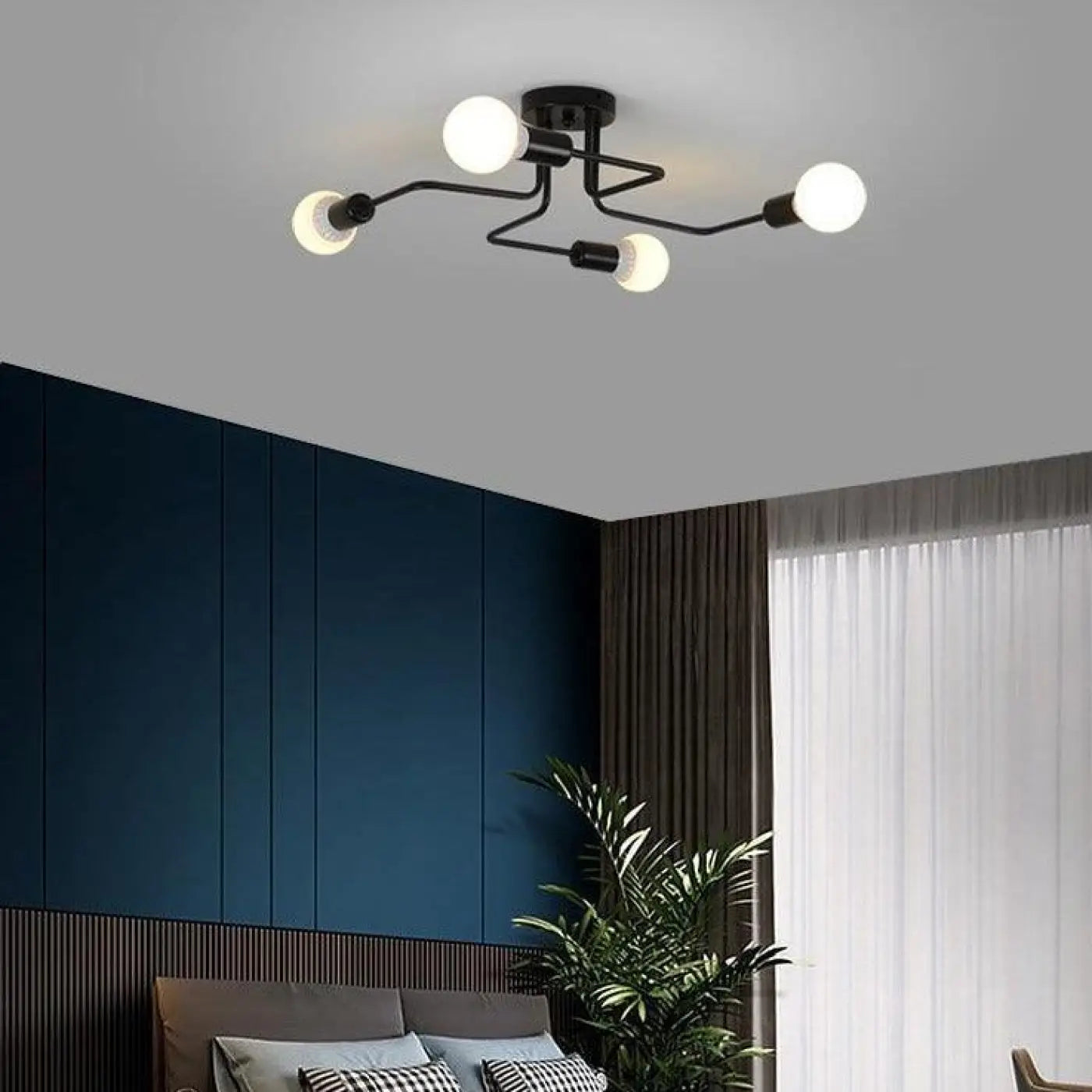 Plafonnier LED Design Noir Moderne