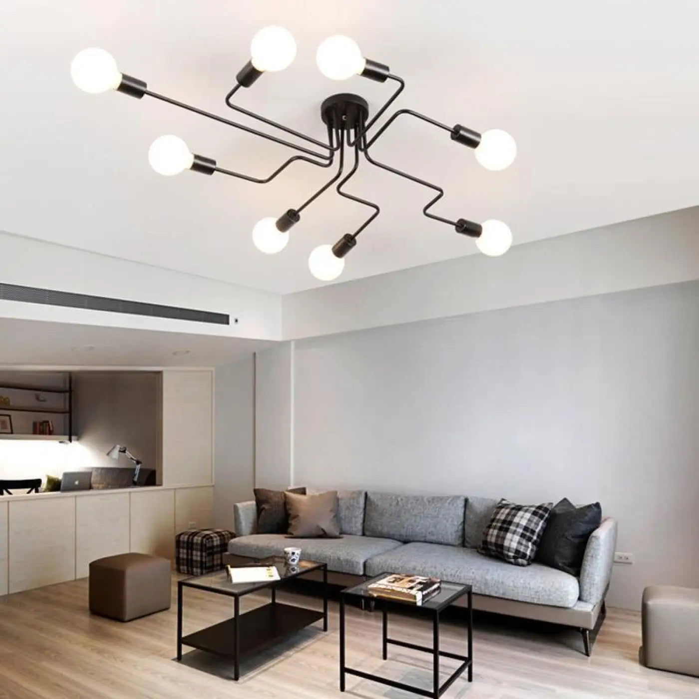 Plafonnier LED Design Noir Moderne