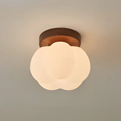 Plafonnier LED Fleur Bois Design Naturel