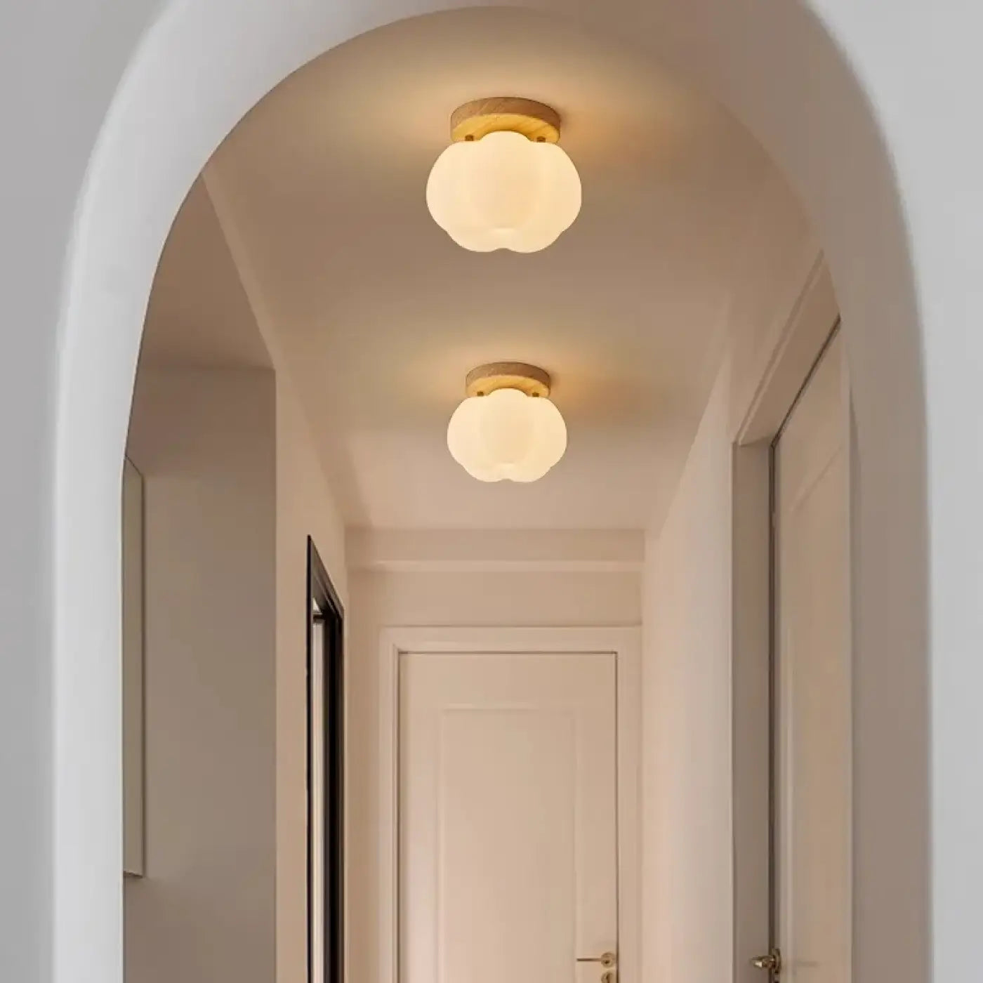 Plafonnier LED Fleur Bois Design Naturel