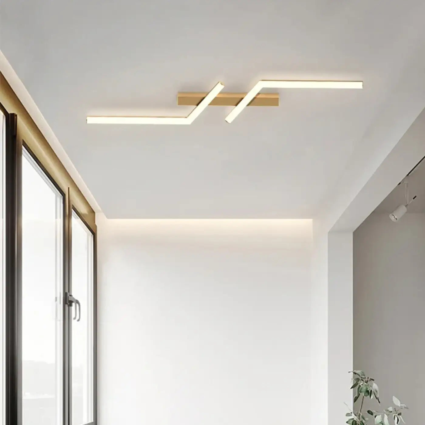 Plafonnier LED Linéaire Moderne Doré ou Noir
