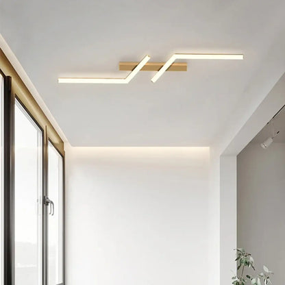 Plafonnier LED Linéaire Moderne Doré ou Noir