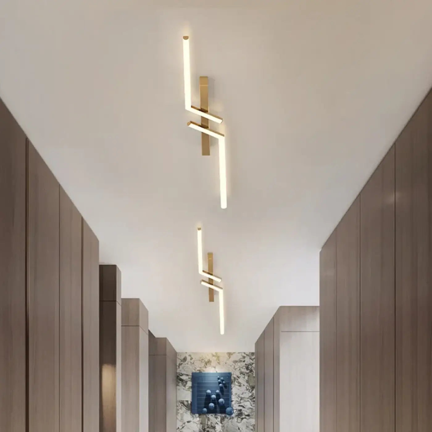 Plafonnier LED Linéaire Moderne Doré ou Noir