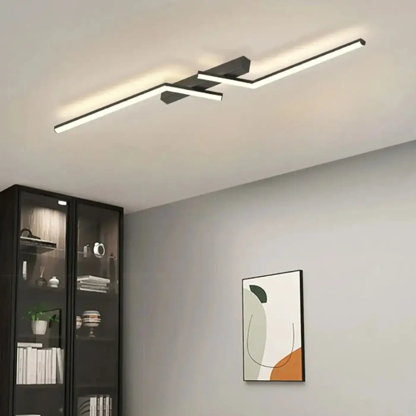 Plafonnier LED Linéaire Moderne Doré ou Noir