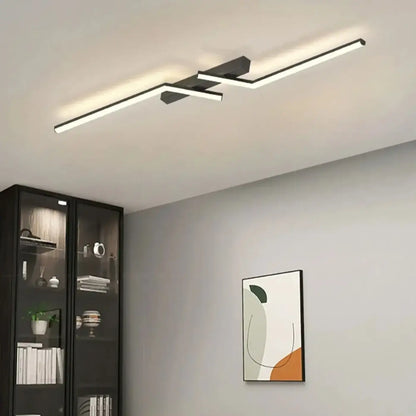 Plafonnier LED Linéaire Moderne Doré ou Noir