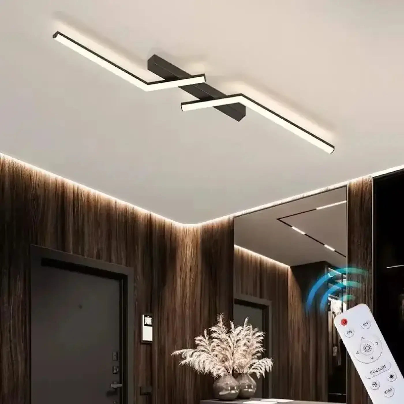 Plafonnier LED Linéaire Moderne Doré ou Noir