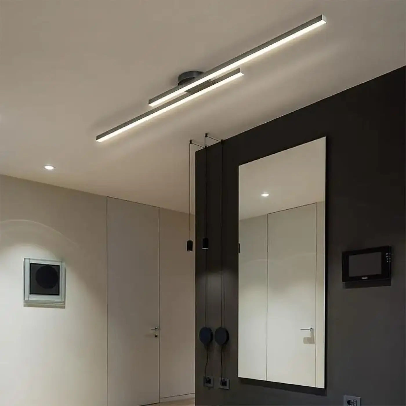 Plafonnier LED Linéaire Noir Orientable Design