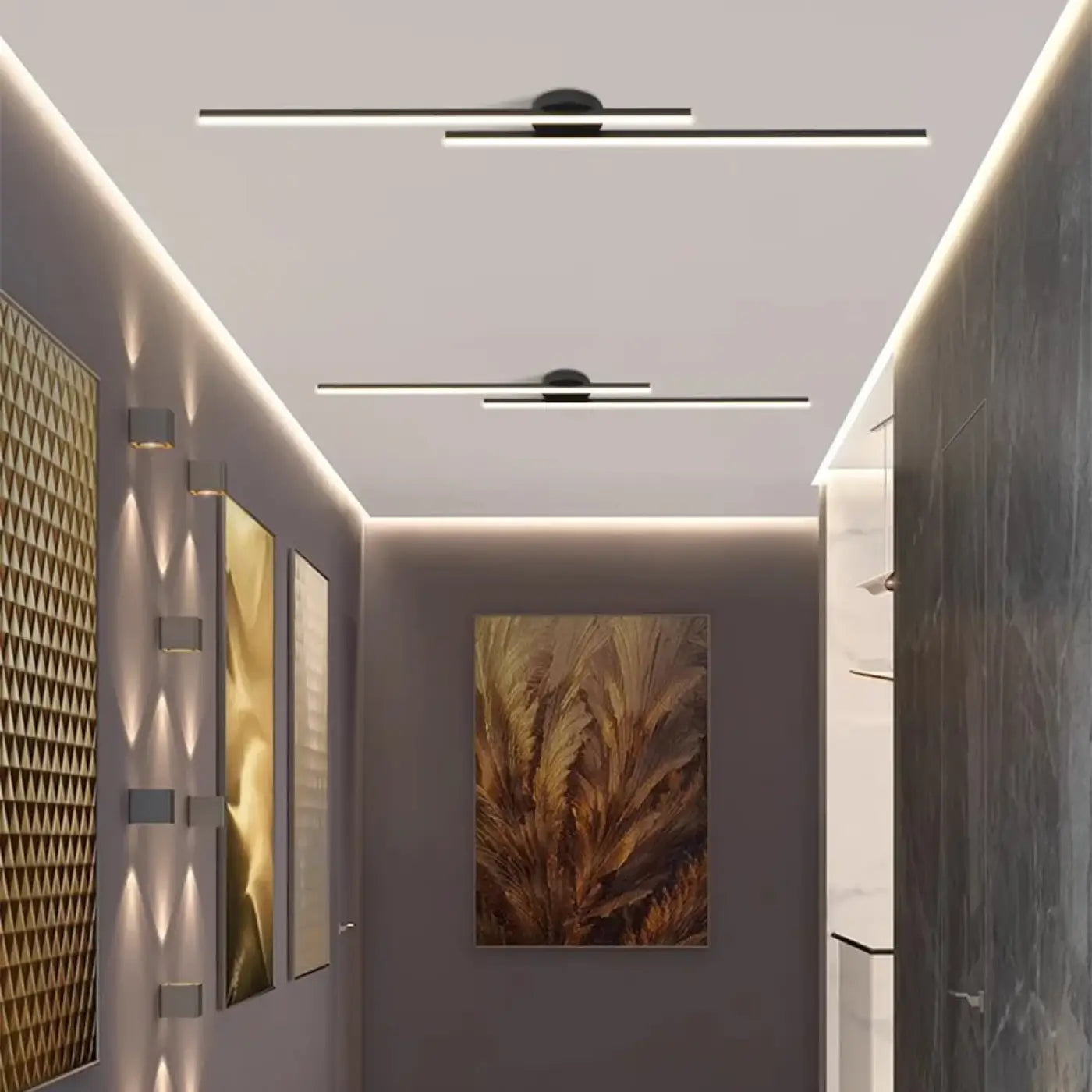 Plafonnier LED Linéaire Noir Orientable Design