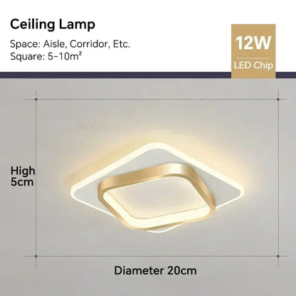 Plafonnier LED Carré Design Aluminium