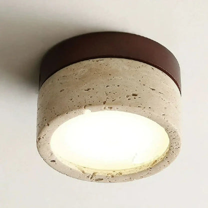 Plafonnier LED Bois & Pierre Naturelle