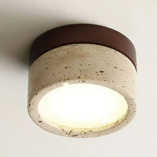 Plafonnier LED Bois & Pierre Naturelle