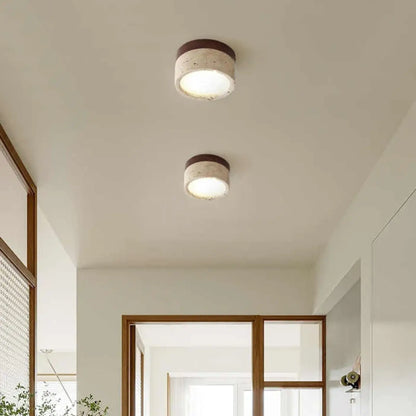 Plafonnier LED Bois & Pierre Naturelle