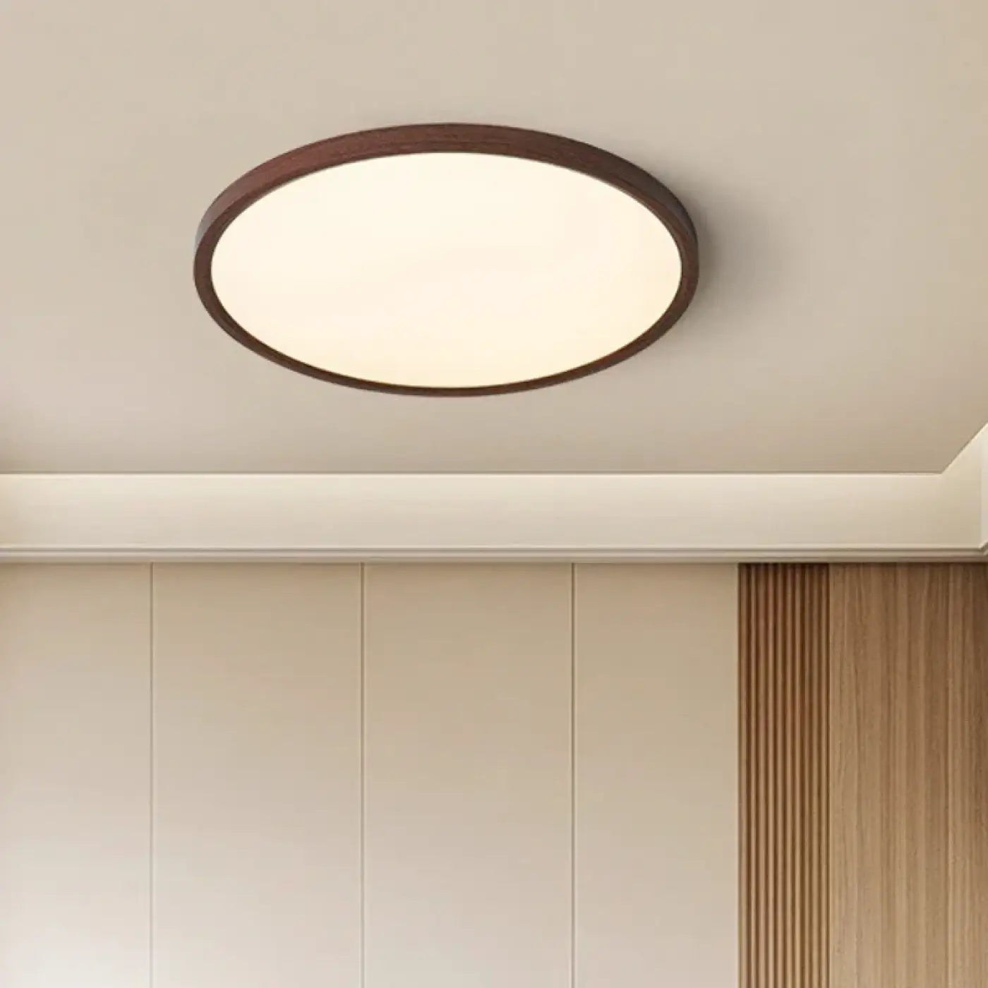 Plafonnier LED Rond Bois : Ambiance Douce & Design Moderne