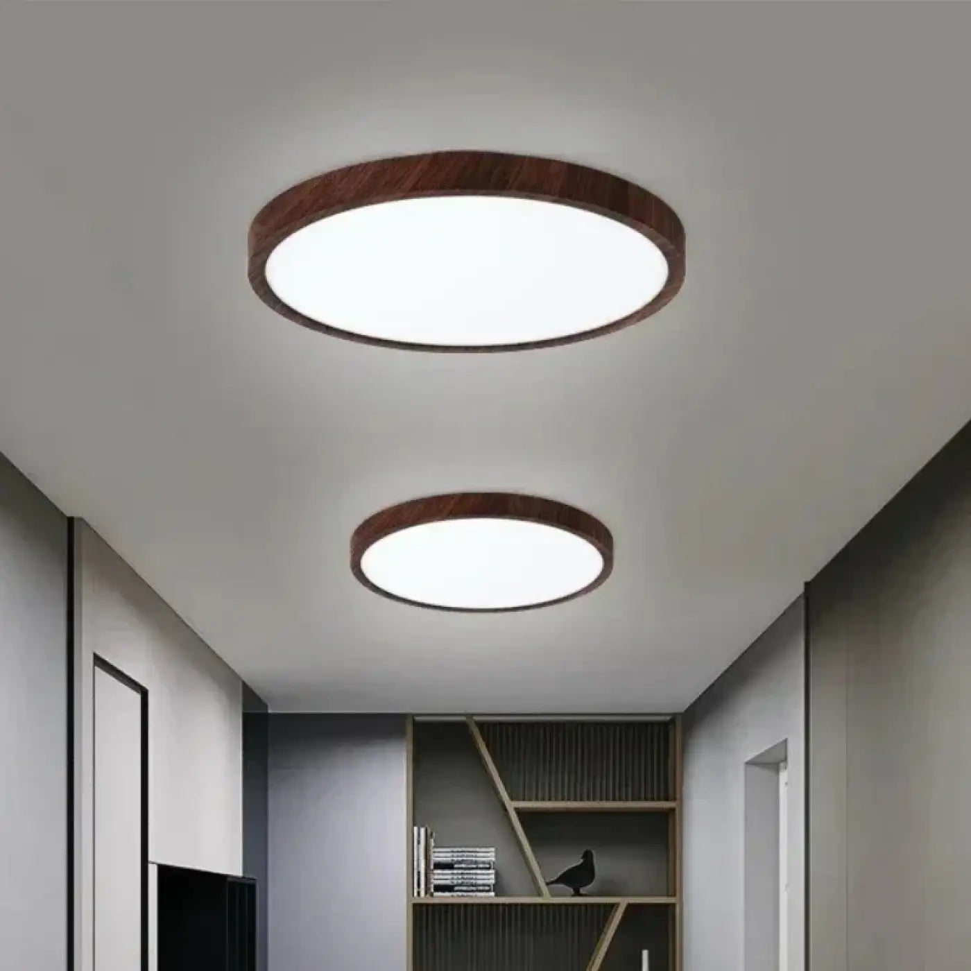 Plafonnier LED Rond Bois : Ambiance Douce & Design Moderne