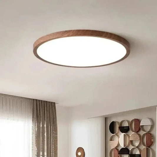 Plafonnier LED Rond Bois : Ambiance Douce & Design Moderne