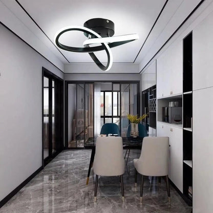 Plafonnier LED Design Noir - Lumière Douce et Économies