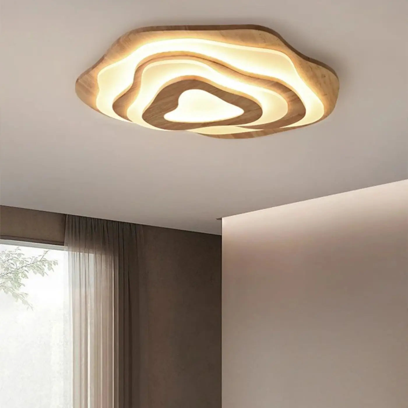 Plafonnier LED Bois Organique Design