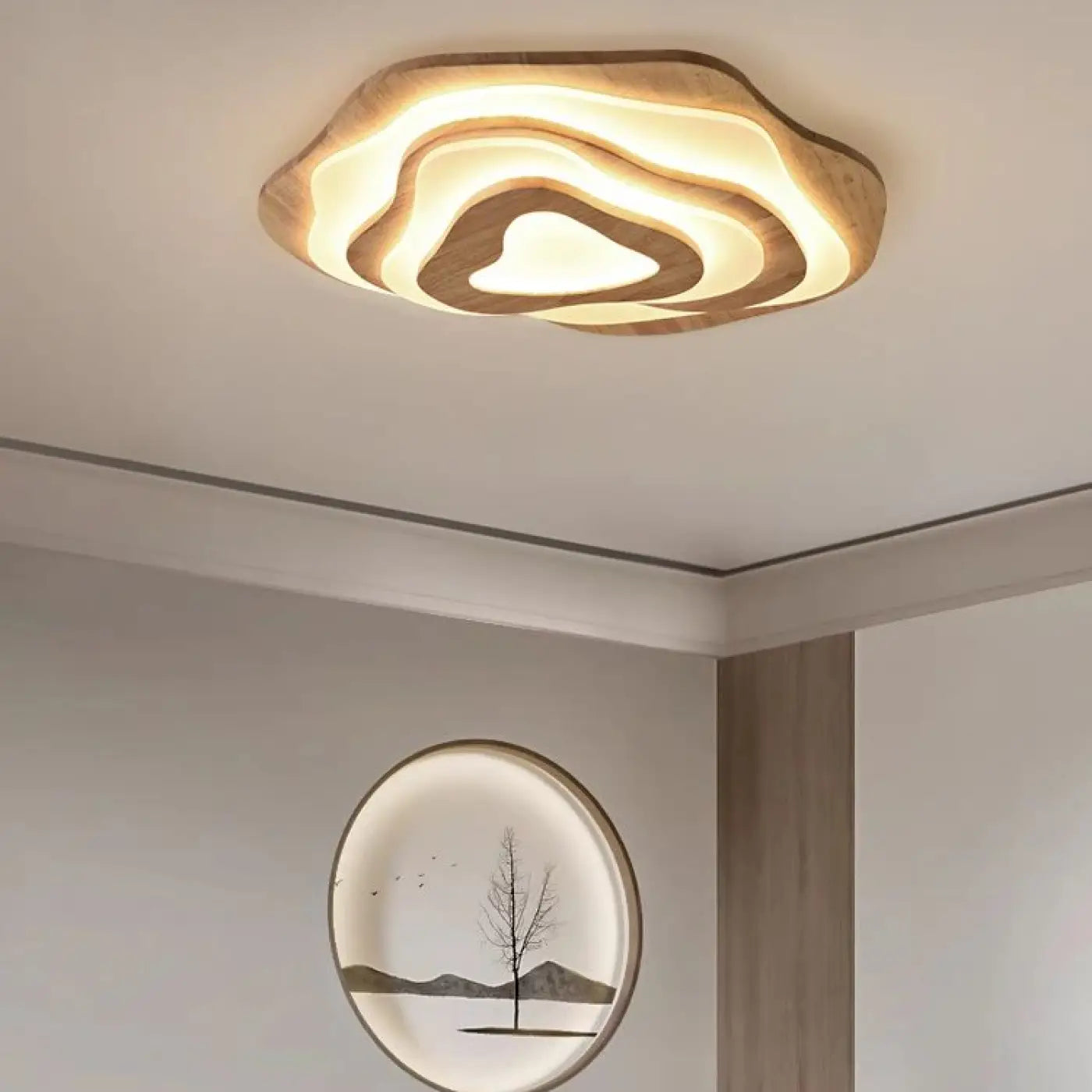 Plafonnier LED Bois Organique Design