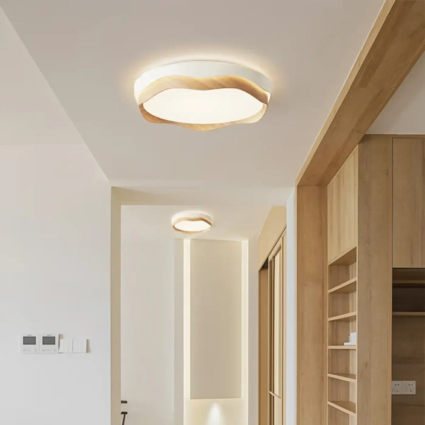 Plafonnier Bois Design Scandinave Rond