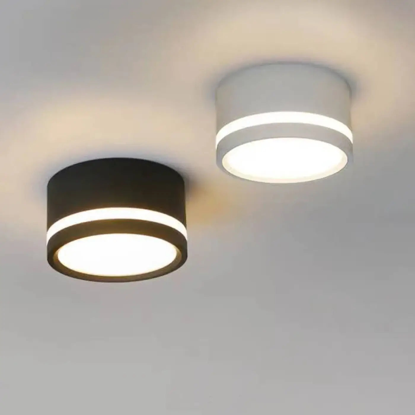 Plafonnier Rond Minimaliste Noir ou Blanc