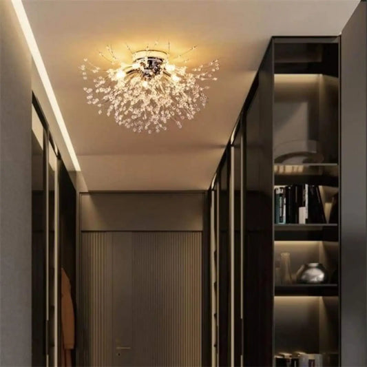 Plafonnier Design Original Métal & Cristal