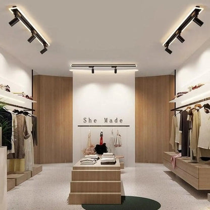 Plafonnier sur rail design noir modulable