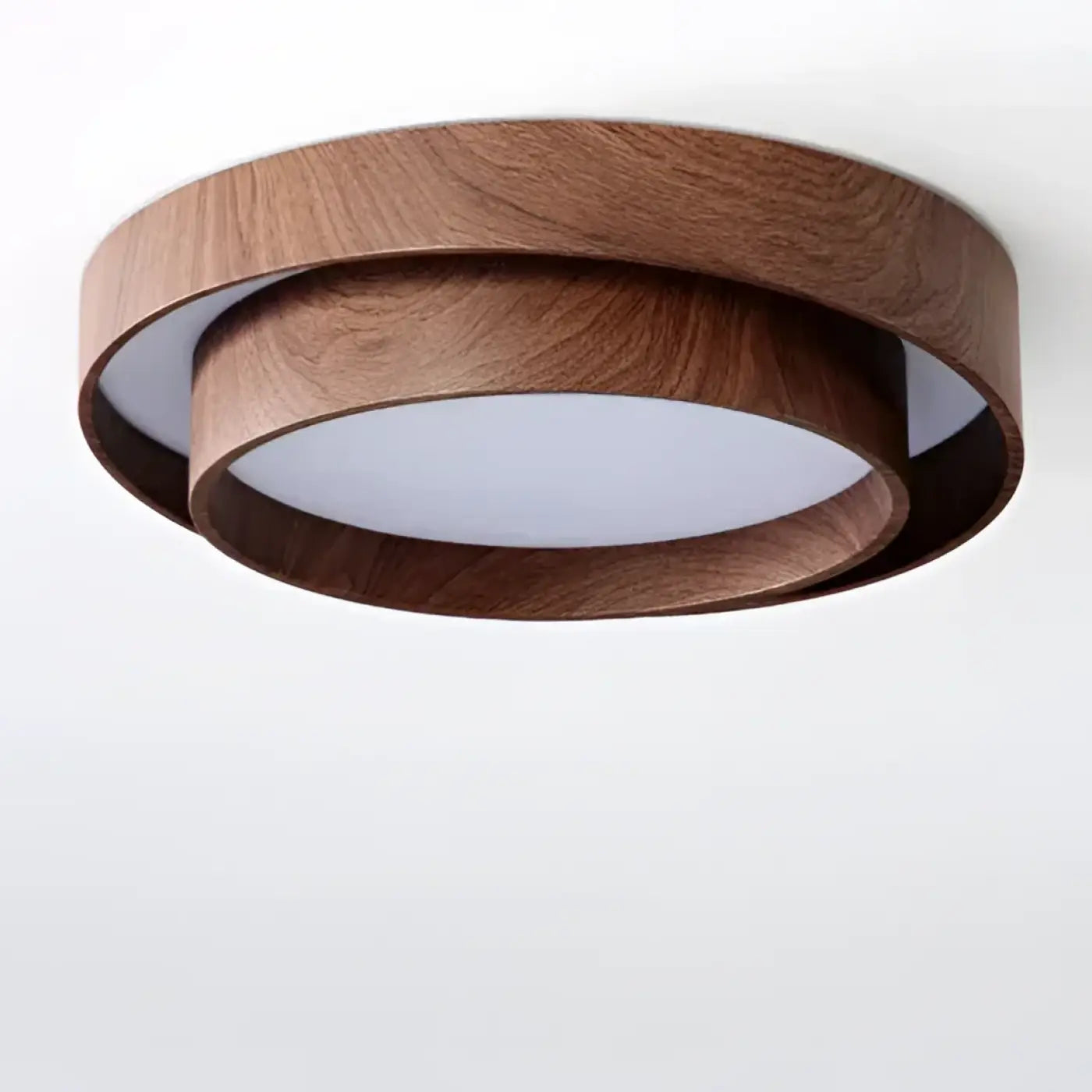 Plafonnier Bois Rond Design Anneau Décalé