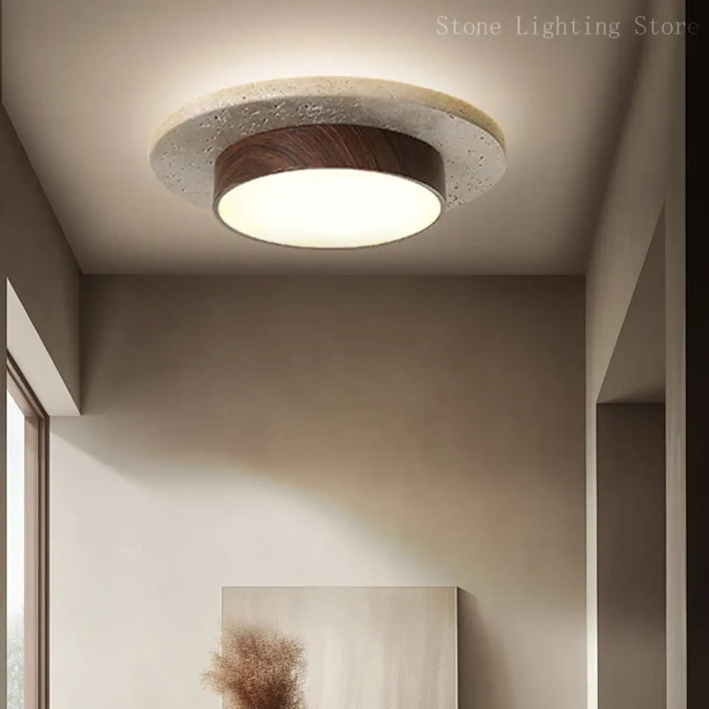 Plafonnier Bois Rond Style Nordique Moderne
