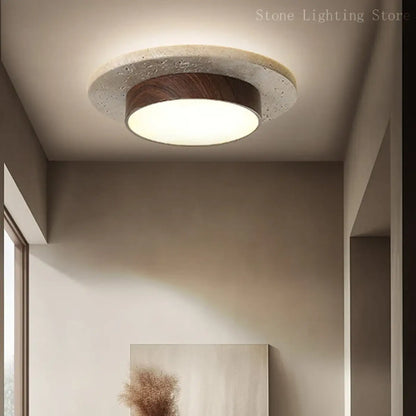 Plafonnier Bois Rond Style Nordique Moderne