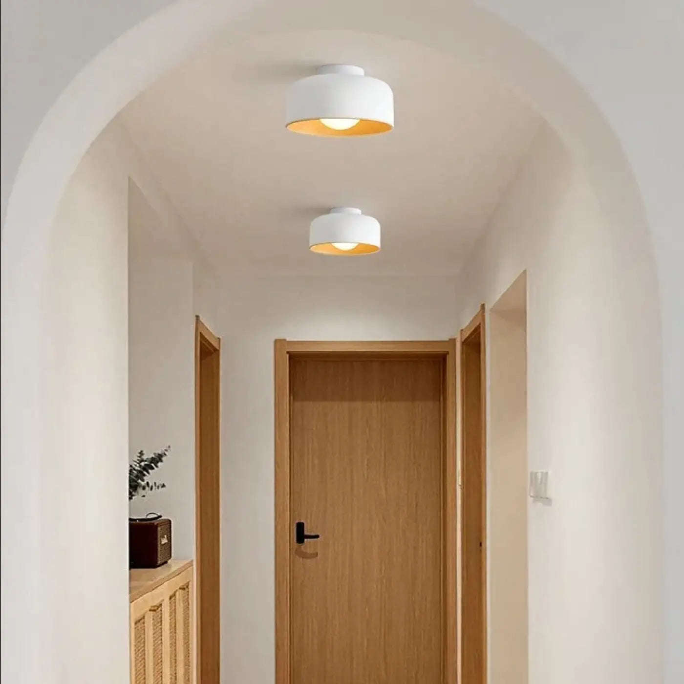 Plafonnier Rond Bois Design Moderne