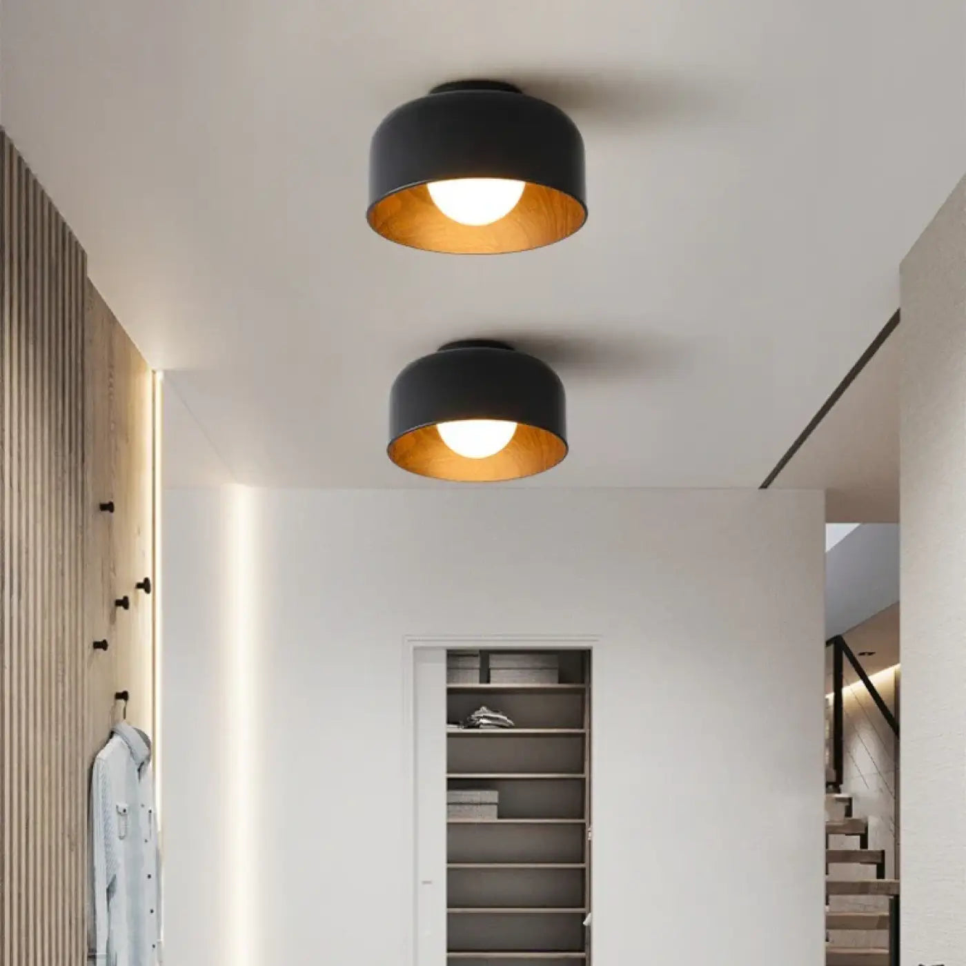 Plafonnier Rond Bois Design Moderne