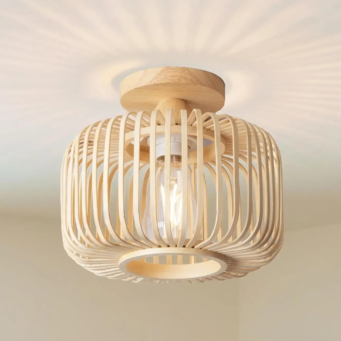 Plafonnier Rotin Tressé Design Naturel