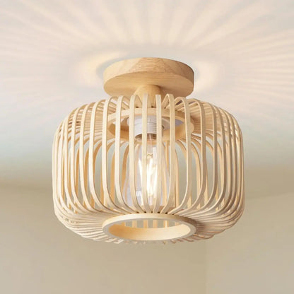 Plafonnier Rotin Tressé Design Naturel
