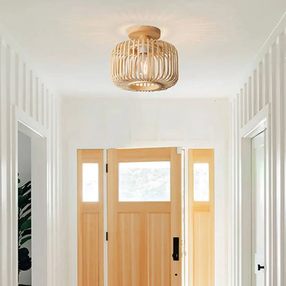 Plafonnier Rotin Tressé Design Naturel