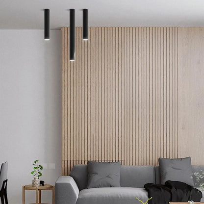 Plafonnier Tube LED Design Aluminium Noir & Blanc