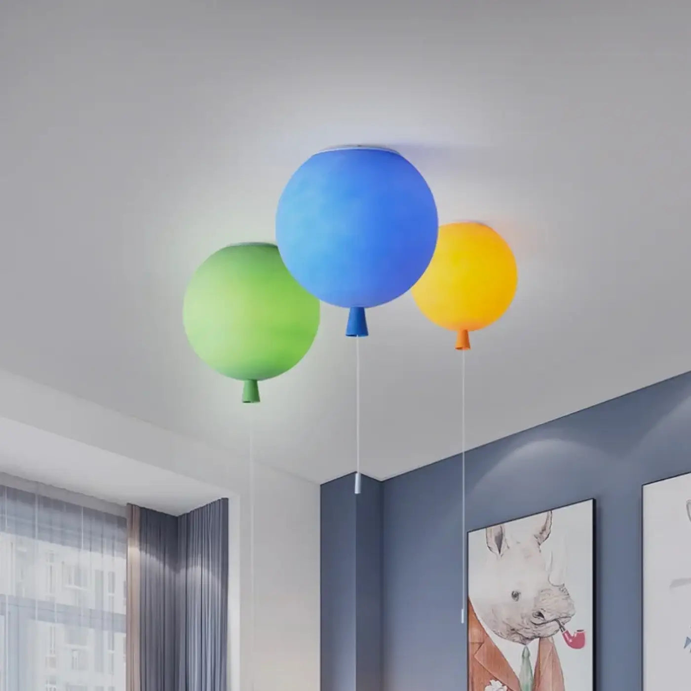 Suspension Ballon Coloré : Lumière Magique pour Chambre d'Enfant