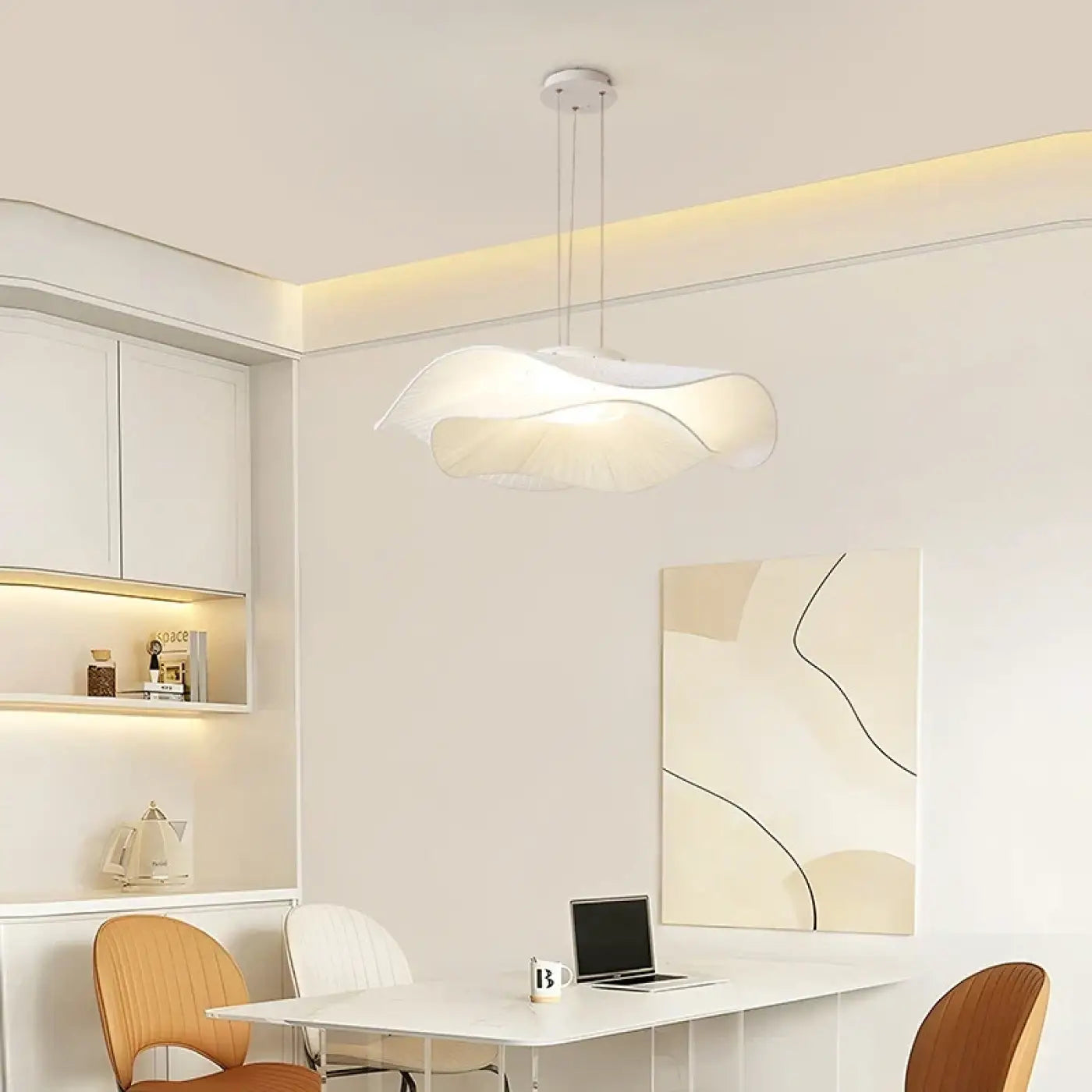 Suspension Design Ondulée Blanc Acrylique LED