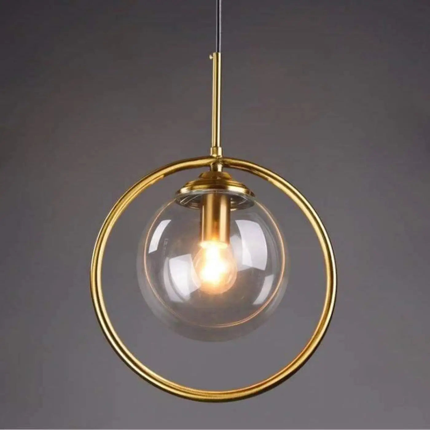Suspension Boule Verre Fumé Design Lumineux