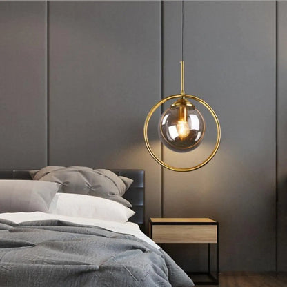 Suspension Boule Verre Fumé Design Lumineux