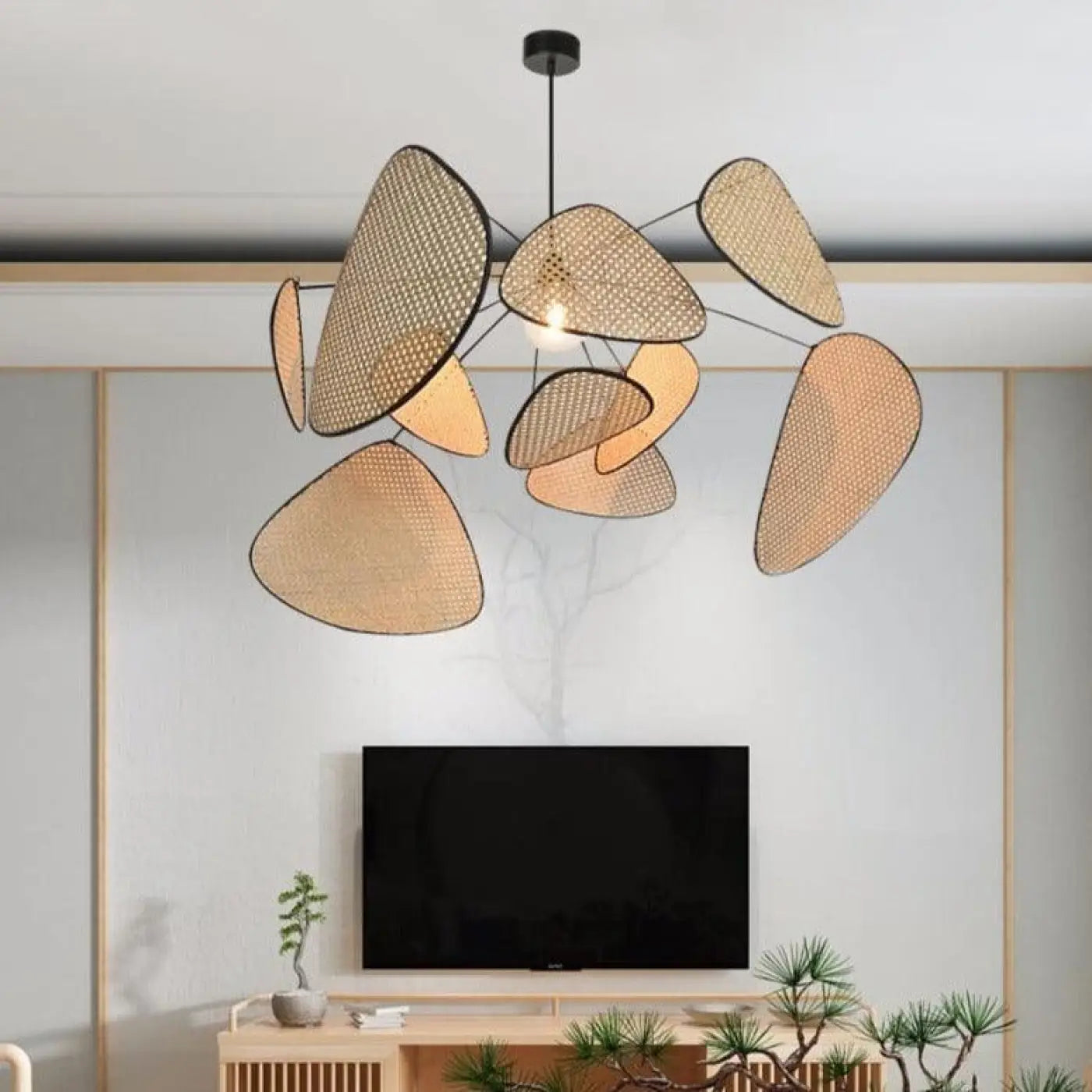 Suspension Luminaire Cannage Naturelle XXL