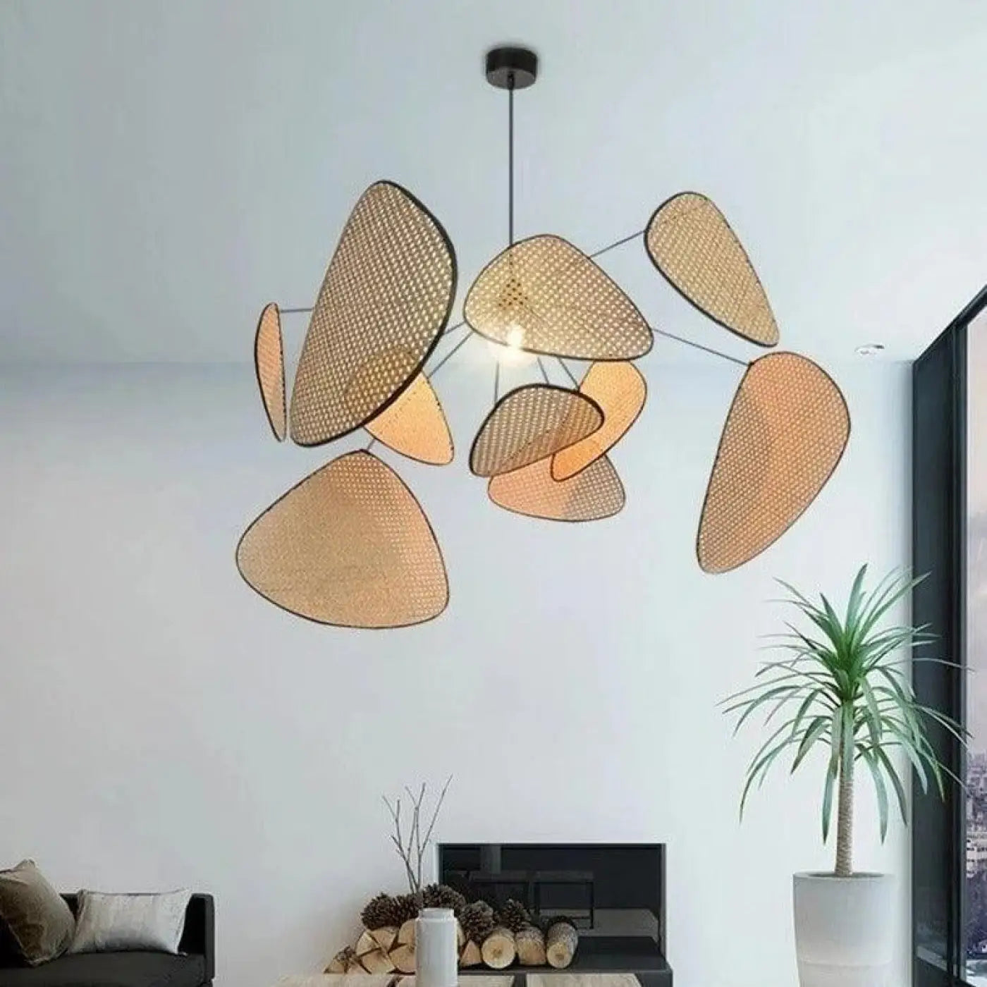 Suspension Luminaire Cannage Naturelle XXL