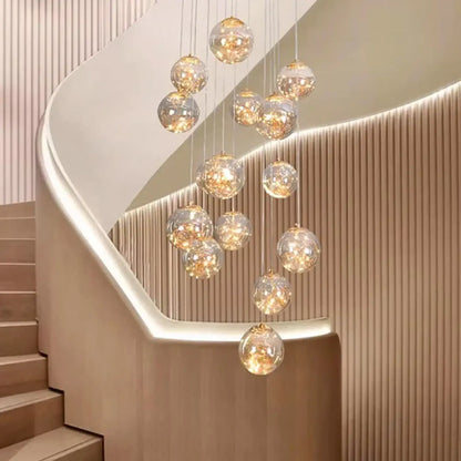 Suspension Cascade Cristal Doré Design Lumineux