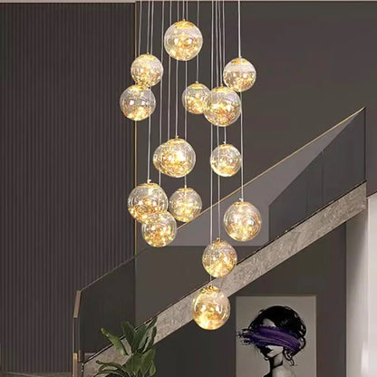 Suspension Cascade Cristal Doré Design Lumineux