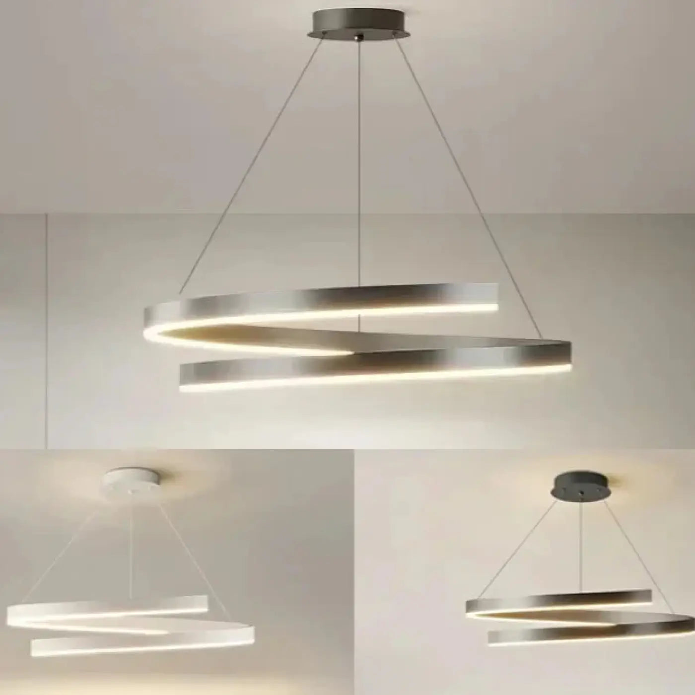 Suspension LED Design Anneaux Lumineux Contemporains