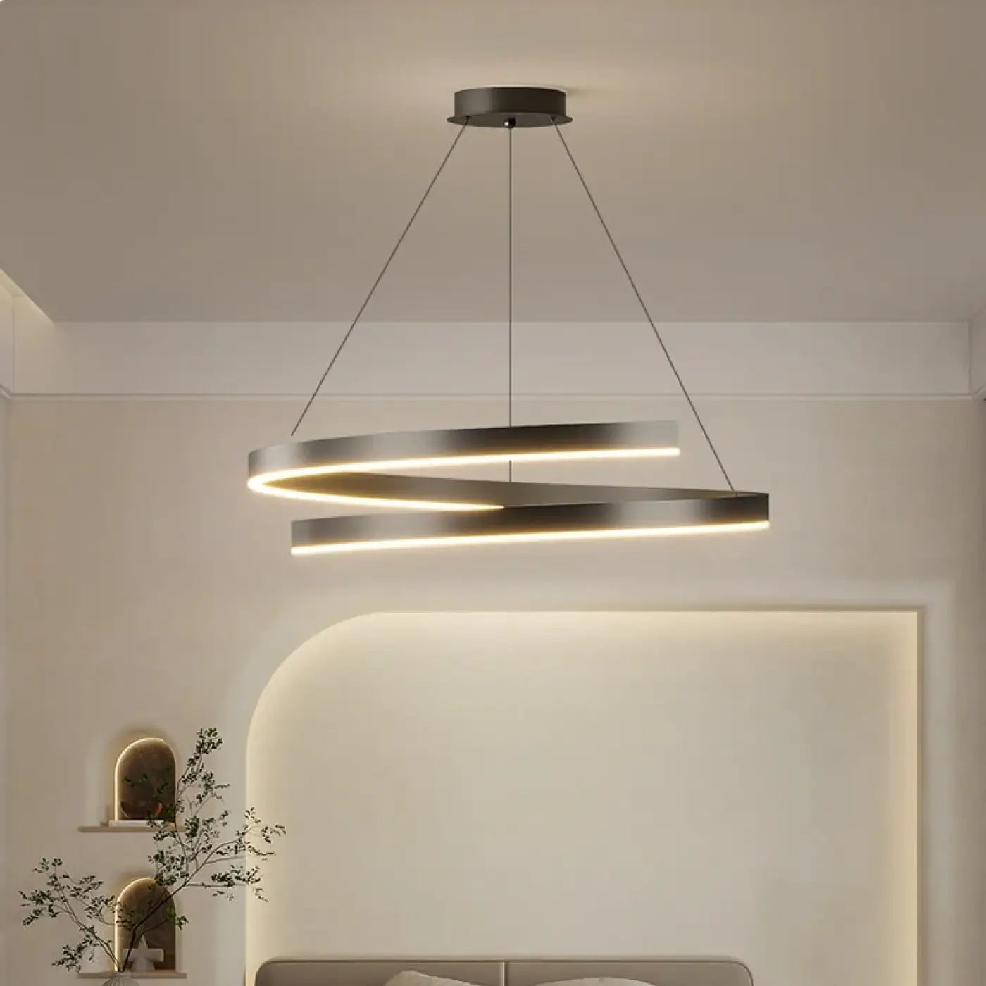 Suspension LED Design Anneaux Lumineux Contemporains