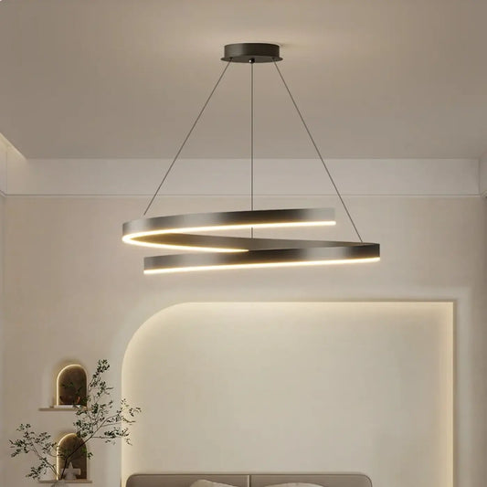 Suspension LED Design Anneaux Lumineux Contemporains
