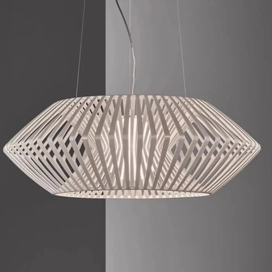 Suspension Design Bois Ajouré Luminaire Moderne