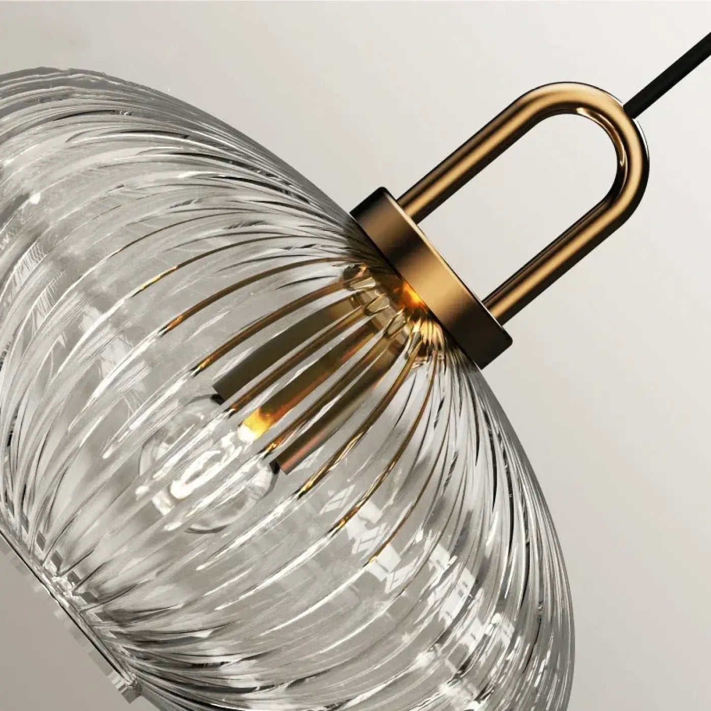 Suspension Verre Strié Design Contemporain