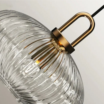 Suspension Verre Strié Design Contemporain